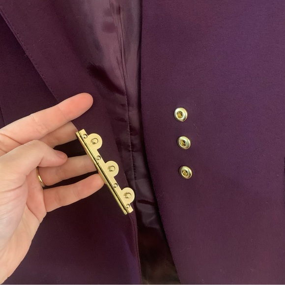 Size 10 deep purple with gold accents Calvin Klein Blazer Suit Jacket lined - Picture 9 of 13